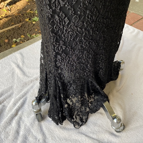 SARA MIQUE VINTAGE BLACK SILK FRENCH LACE - Picture 7 of 16